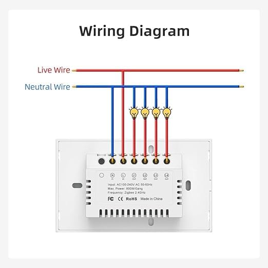AVATTO ZTS02-EU-W3 Smart Switch Wiring Diagram