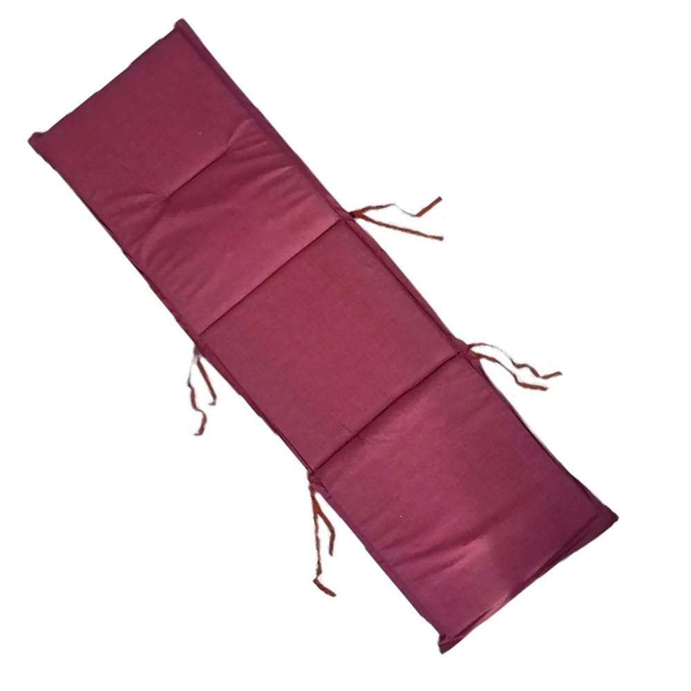 Cuscino per sedia imbottito sdraio lettino prendisole cm 190x55 da spiaggia mare ricambio materassino giardino piscina (bordò)