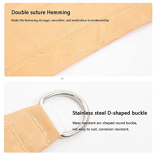 WMEIE Sun Shade Sail, Beige Rectangle Waterproof