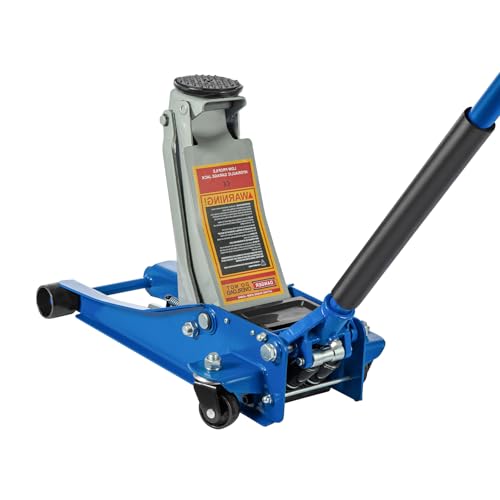 BREEZENEST 3 Tonne Heavy Duty Trolley Jack Low Profile 85mm Hydraulic Floor Jack with High Lift 470mm for Cars & Vans Steel Construction Dual Pump Swivel Wheels (Blue+Black)