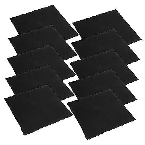 HANABASS 10Pcs Instrument Cleaning Cloths Dual Sided for Guitar Violin Piano Bass Trumpet Lint Durable for Polishing Care
