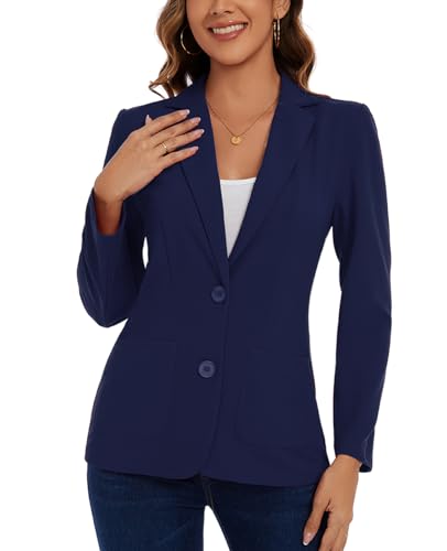 MINTLIMIT Womens Casual Long Sleeve Blazer Button Front Notch Lapel Work Office Business Blazers Jackets with Pockets4