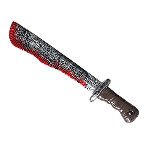 GOODTRADE8 Halloween Knife Bloody Fake Knife,Halloween Bloody Butcher Knife Prop Machete Costume Prop Fake Realistic Bleeding Knife Toy for Halloween Party Zombie Costumes and Cosplay (A)
