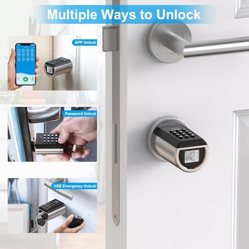 WELOCK PBL41 WiFi Smart Lock,Keyless Entry Door Lock with Auto Locking,Bluetooth App and Electronic Password,Easy Installation for 50-100mm Doors-Zinc Alloy - Image 3