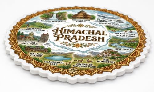 Image of Himachal Pradesh Textured Finish Acrylic Fridge Magnet - UV Texture Printed, Stylish Multicolor Magnet for Fridge, Wardrobe & Metal Surfaces, Pack of 1 (Himachal Pradesh 1)