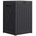 JUMMICO 52 Gallon Package Delivery Box for Outside, Resin Outdoor Storage Box with Lockable Secure, Waterproof Deck Box for Porch, Curbside (Black)
