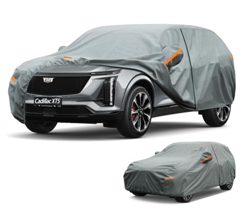 Image of Kayme Heavy Duty Car Cover Custom Fit Cadillac XT5(2016-2026), Waterproof All Weather for Automobiles, Full Exterior Covers Sun Rain UV Protection.