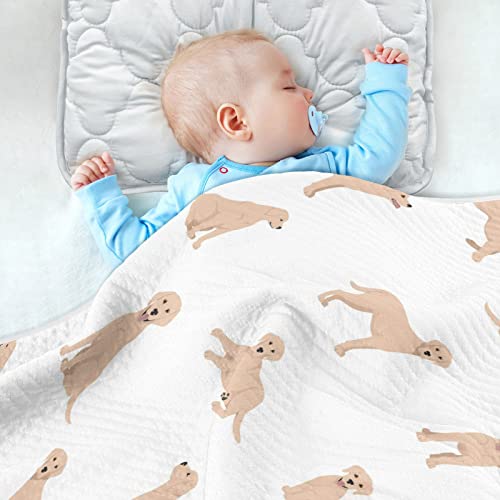 Image of Swaddle Blanket Labrador Retriever Dog Cotton for Infants, Receiving, Lightweight Soft Swaddling for Crib, Stroller, Nursery, 30x40 in