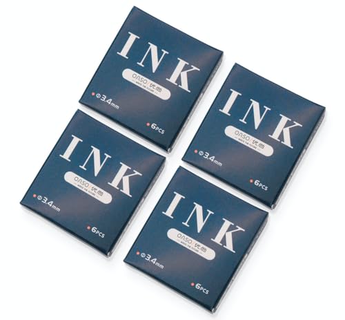 OASO   24 cartuchos de tinta para pluma estilográfica, cartuchos de recambio para pluma estilográfica, diámetro de orificio de 3,4 mm (azul y negro (tinta normal)