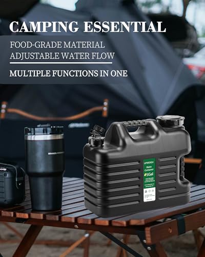 UPWOIGH Cantimplora de Agua para Camping 5 Galones con Grifo, Negro Mate, Paquete de 2 miniatura 4