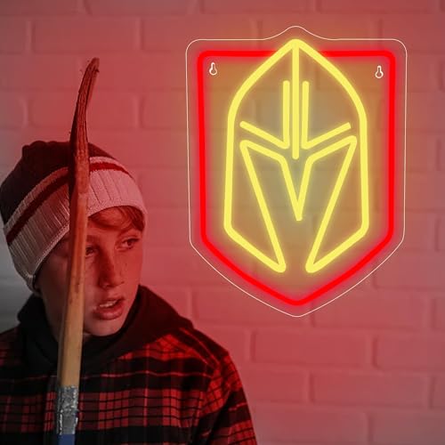 Image of Ice Hockey Neon Signs,Hockey Team Logo Light,Ice Hockey LED Sign,Sports Neon Lights,Hockey Light,Hockey Club Decor,Hockey Gifts for Boys,Ice Hockey Team Fans,Size 15.4 * 11.4 inches(FMXD140)