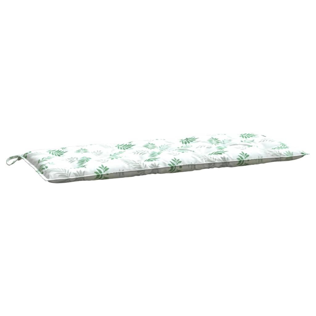 Coussin pour banc de jardin 120x50 cm motif feuilles pour meuble terrasse