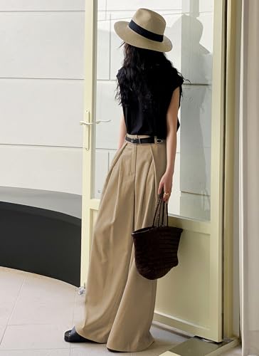 HVT Wide Leg Dress Pants for Women High Waisted Loose Palazzo Pants Business Casual Work Trousers Pants with Pockets2