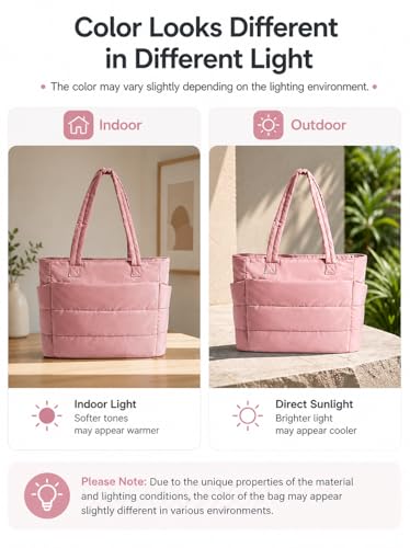 Image of Tressential Puffer Tote Bag for Women, Lightweight, 20L Capacity with 15.6 inch Laptop Compartment, Side Pockets, Office, College and Travel