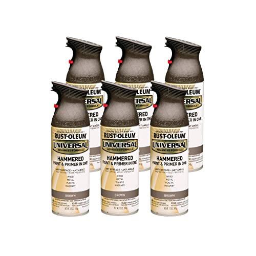 Image of Rust-Oleum 245218-6PK Universal All Surface Hammered Spray Paint, 12 oz, Brown, 6 Pack