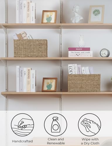 Storageworks SEAGRASS Baskets For Organizing, Wicker Baskets With Built-In Handles, Storage Basket, Seagrass Baskets thumb #3