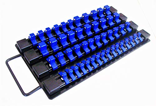 49pc BLUE SOCKET STORAGE TRAY RAIL RACK HOLDER 1/4