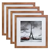 Egofine 11x11 Picture Frames 4 Pack, Display Pictures 8x8 with Mat or 11x11 Without Mat Made of...