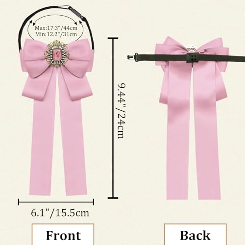 Image of Womens Bow Tie Adjustable Rhinestone Bowtie for Women Ladies Girls Pre-tied Womens Tie for Shirt Suit Uniform