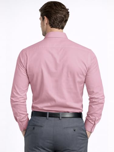 Image of FILO HEVIS Men's Shirt Regular Fit Solid Self-Cord Cotton Blended, Soft Fabric Stylish Formal Wear Man Shirt, Spread Collar Full Sleeves,(Available in Plus Size)
