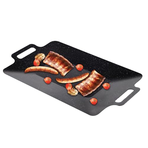 Sartén parrilla para inducción Cooktop – Placa antiadherente -BBQ, diseño compacto | Superficie de cocción plana, sartén de alto rendimiento, para picnics al aire libre, cocinas caseras, balcones