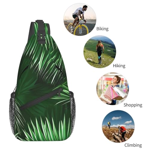 Morrales Crossbody Estampado hojas tropicales Unisex miniatura 6