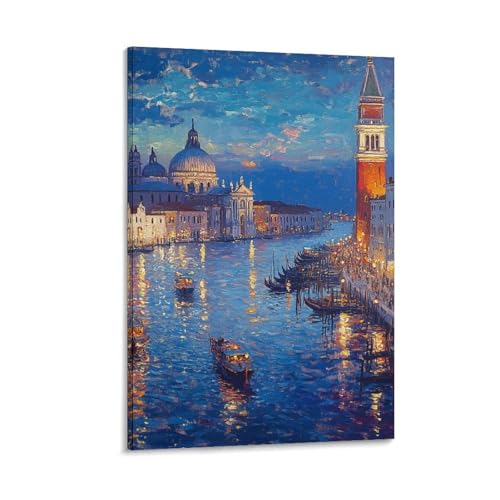 Décoration murale Venise peinture sur toile romantique salon 16x24inch