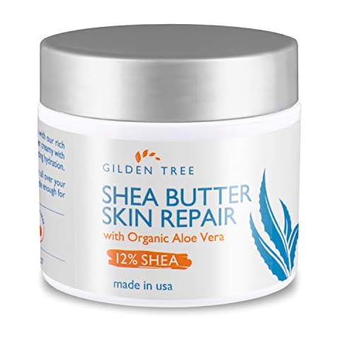 GILDEN TREE Shea Butter Skin Repair Cream, Natural & Organic for Deep Moisturizing of Dry, Cracked, Itchy Sensitive Skin on Hands, Face, Body and Feet - Suitable For All Skin Types, Light Lemon Scent Cover