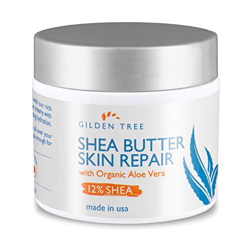 Gilden Tree Shea Butter Skin Repair Cream, Natural & Organic For Deep Moisturizing Of Dry, Cracked, Itchy Sensitive Skin On Hands, Face, Body And Feet - Suitable For All Skin Types, Light Lemon Scent cover