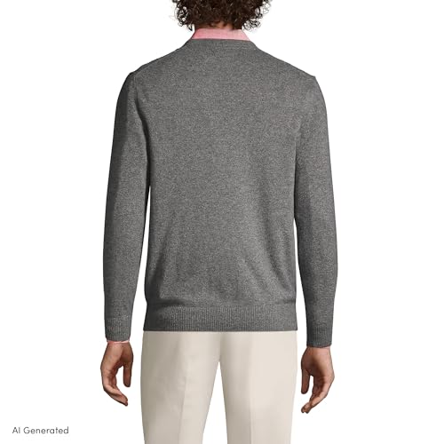 Image of Lands' End Men's Fine Gauge Cashmere V-Neck Sweater