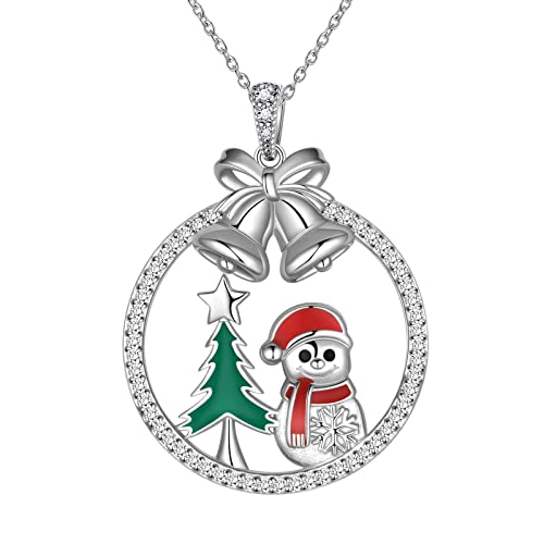 Muñeco de nieve en juego de collar y aretes: el regalo de Navidad para niñas