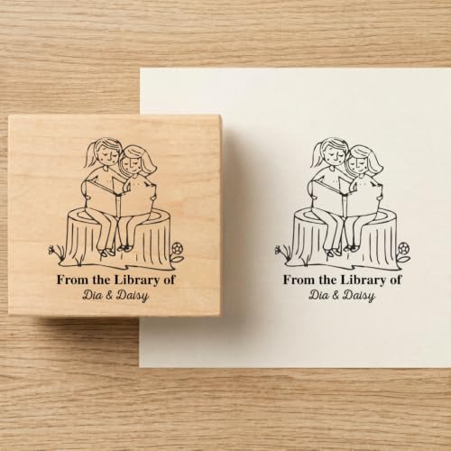 Image of Kunya Personalised Book Stamp with Your Name(3.5 cm Dia), customised for Stamping Books for Readers, Great Gift for booklovers, Kids, Teachers (Co-Reader)