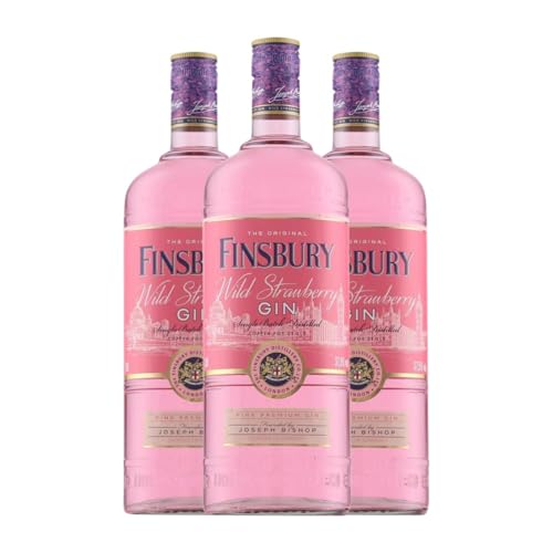 Ginebra Finsbury Wild Strawberry Gin 1 L (Caja de 3 Botellas de 1 L)