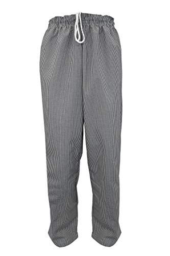 Natural Uniforms Heavy Duty Classic Baggy Chef Pants Kitchen Work Uniform (Small, Houndstooth)