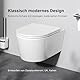 AM.PM Func - Spülrandlos Hänge WC, Tiefspül Toilette FlashClean, Wand WC mit Toilettendeckel mit Absenkautomatik, Hänge Toilette aus Keramik, Weiß, 49 cm lang