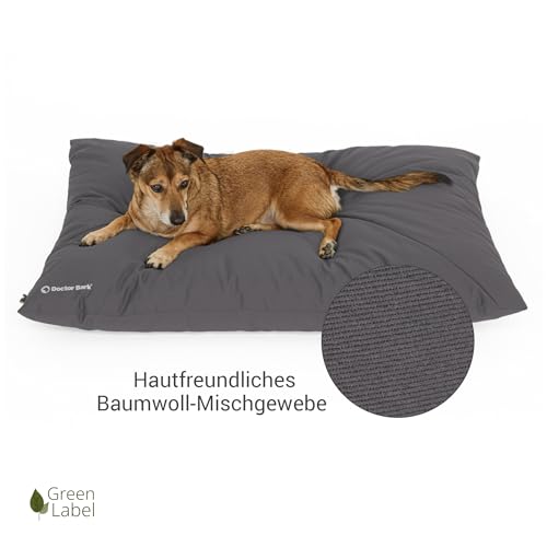 Doctor Bark Country Hundekissen Große Hunde Waschbar - Hundebett Weich - Liegekissen Kuschelig Pflegeleicht - GreenLabel (Country-Kissen - L, Grau)
