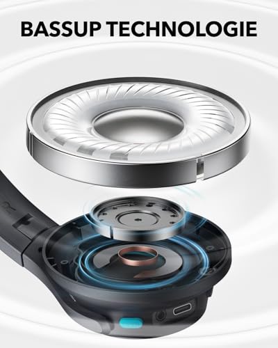 soundcore Q11i draadloze over-ear Bluetooth koptelefoon van Anker, diepe bas, 60 uur speeltijd, hi-res audio, afneembare oorkussens, multipoint-verbinding - Afbeelding 4