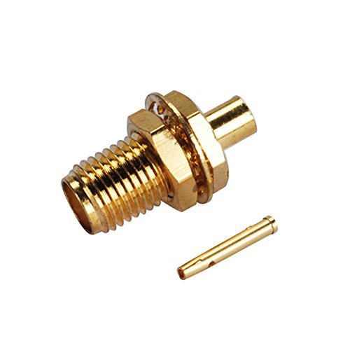 5pcs Rf Wire Coaxial Cable Terminal Copper Alloy Connector SMA Female Bulkhead Solder for Rg405 0.086 Ships from USA
