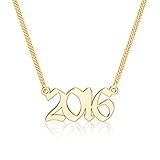 Ursteel 2016 Necklace - Old English Necklaces for Niece: Year of Birth, Marriage or Graduation