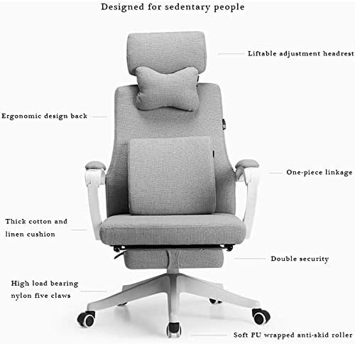 Miniatura 3 de Mordern - Silla de escritorio, cómoda silla giratoria de tela para oficina en casa con brazos y altura ajustable, adecuada para trabajar en