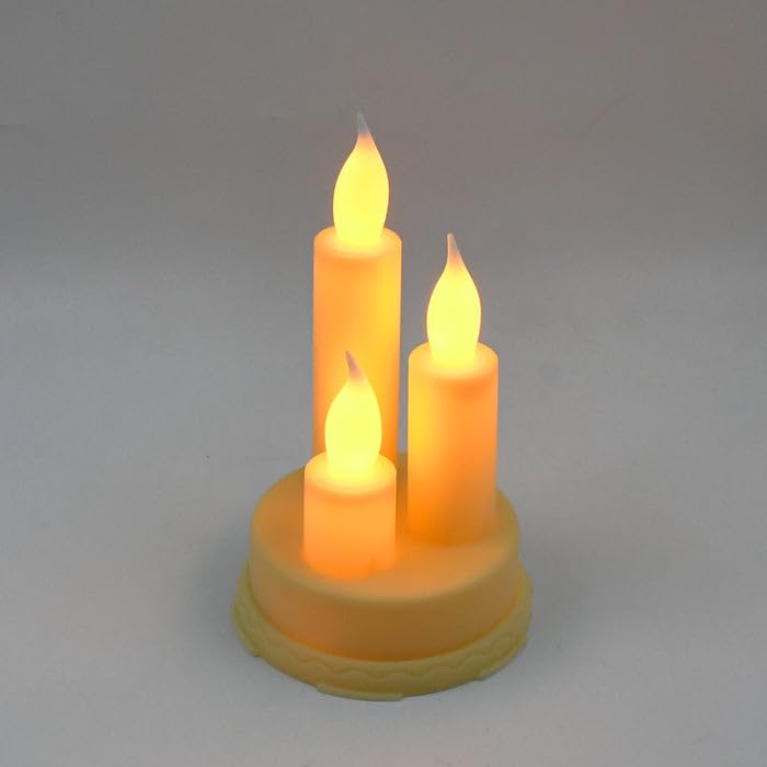 Oblivion LED Taper Candles | Flickering Flameless Candles in Warm White | Realistic & Battery Operated LED Candle | Electric Fake Candles | Tea Light Decorate for Diwali, Christmas (Pack of 1pc)