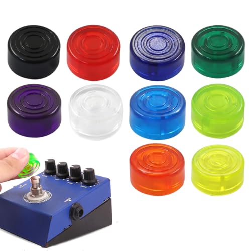 QEXUJOW Piezas y repuestos para guitarras eléctricas,10 tapas multicolores para efectos de guitarra, protectores de perillas e interruptores de pedal, accesorios para pedales de instrumentos