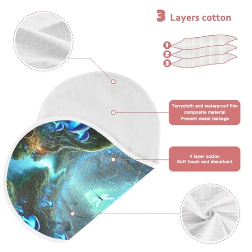 Dragonfly Blue Baby Burp Cloths Muslin Burp Cloths Soft Burp Cloth Burp Rags Cotton Burp Clothes Absorbent for Boy Newborn Girl Unisex 1 Pack 22x11 Inches3