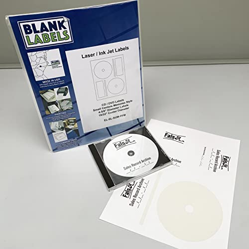 Image of CD /DVD Label Full Face | Qty 100 Disc | 50 Sheets Total | Photo Gloss Finish | Memorex Small Center & Spine Compatible | Easy Peel | Inkjet Printer Guaranteed | Blank Labels