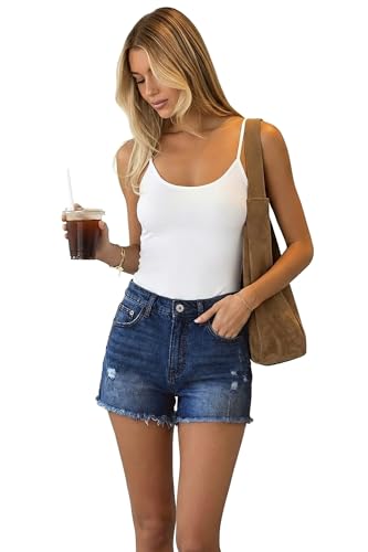 Image of CHICZONE Womens Mid-High Waisted Stretchy Denim Jean Shorts