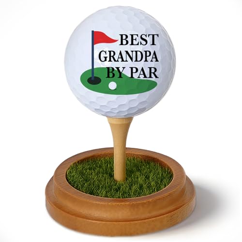 Golf Gifts For Grandpa Men Golfers, Father'S Day Birthday Gifts For Grandfather From Grandkids, Best Grandpa By Par Golf Gifts For Grandfather Golfer Lovers, Golf Ball Display Lifelike Turf Golf Decor