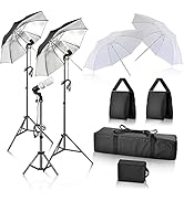 GloShooting Photography Umbrella Continuous Lighting Kit, Professional 600w Photo Studio White Re...