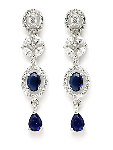 Image of Karatcart Silver Tone Green American Diamond Studded Necklace Set for Women