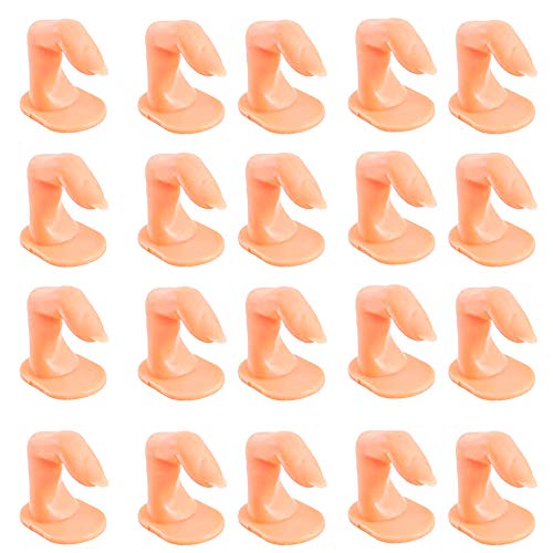 Tslinc 20 Pieces Practice Manicure Fingers, Nail Art Practice Finger Plastic Fake Fingers for Hand Nail Art Training Display Decoration Tools