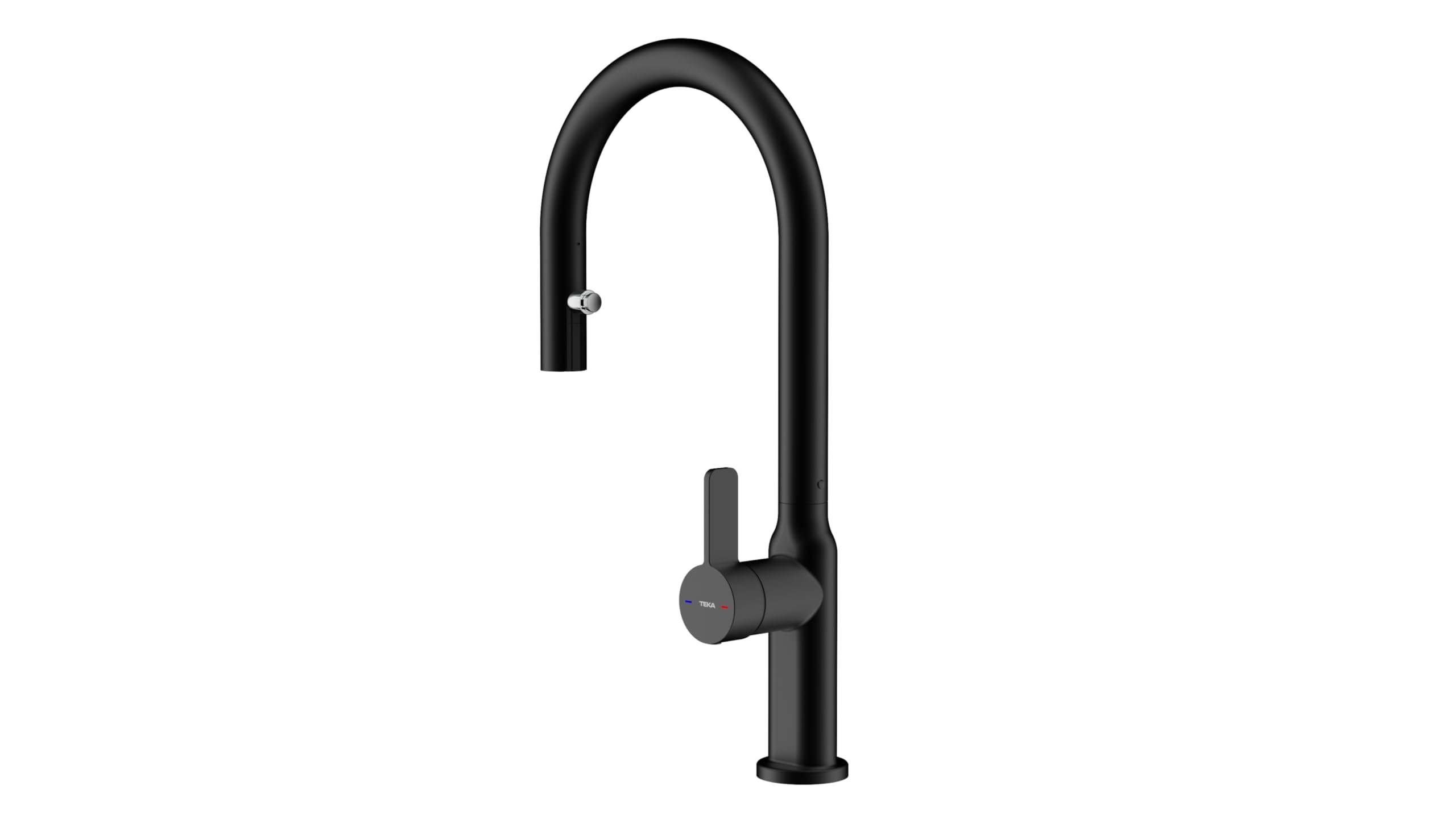TEKA Grifo Cocina Monomando, Caño Alto Giratorio 360º, Maneral Extraíble 2 Funciones, Aireador Anticalcáreo, Latiguillos Flexibles 3/8”, Modelo OVAL 9382